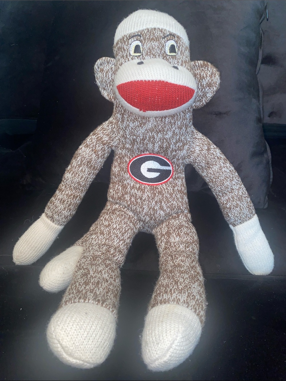 Gray Sock Monkey Plush with Red Accent